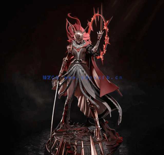 [3D打印人物] 腐败女神玛莲妮亚Malenia站姿《艾尔登法环》游戏角色雕刻手(图3)