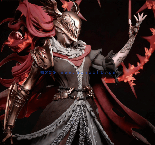 [3D打印人物] 腐败女神玛莲妮亚Malenia站姿《艾尔登法环》游戏角色雕刻手(图1)