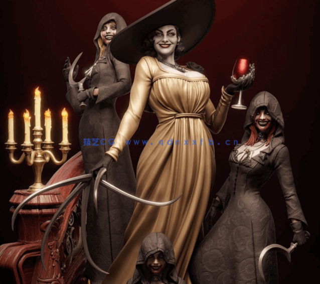 [3D打印人物] 八尺夫人阿契娜·蒂米特雷斯库《生化危机 8》游戏角色雕刻手办(图1)