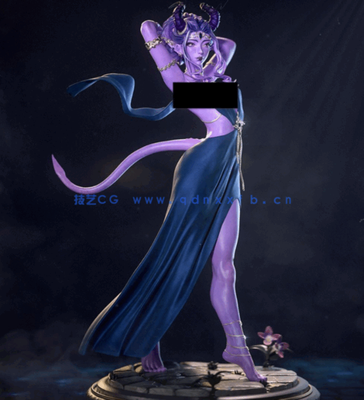 [3D打印人物] 提夫林Tiefling《博德之门3》游戏角色雕刻手办3D打印模型(图2)