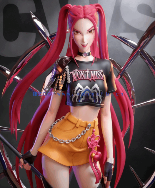 [3D打印人物] Mira站姿《K-Pop恶魔猎人》动画角色雕刻手办3D打印模型(图1)