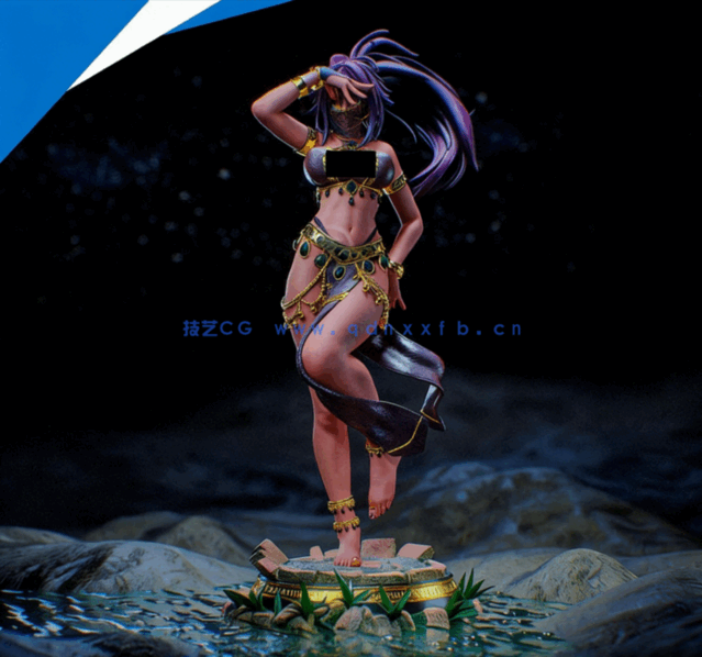 [3D打印人物] 四枫院夜一Yoruichi《死神》动漫角色雕刻手办3D打印模型(图3)