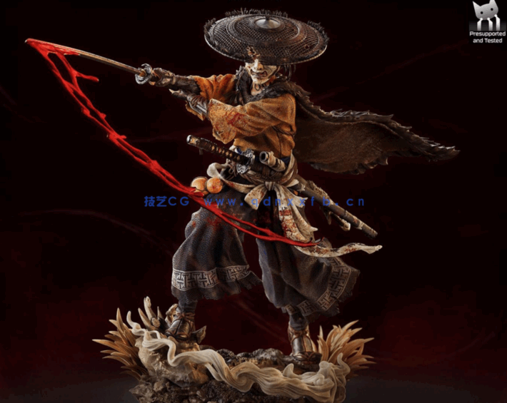 [3D打印人物] 笃Atsu站姿《羊蹄山之魂》游戏角色雕刻手办3D打印模型(图2)