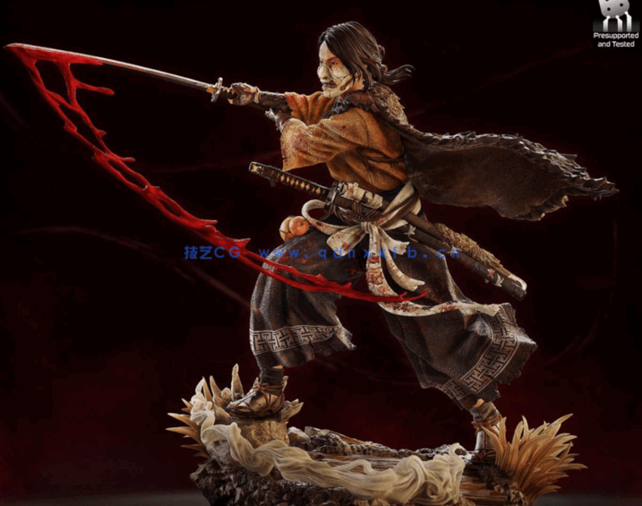 [3D打印人物] 笃Atsu站姿《羊蹄山之魂》游戏角色雕刻手办3D打印模型(图4)