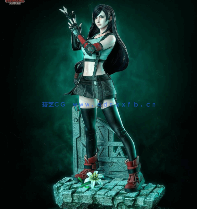 [3D打印人物] 蒂法·洛克哈特Tifa站姿《最终幻想VII》游戏角色雕刻手办3D打印(图3)