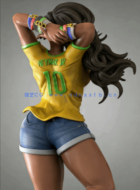 [3D打印人物] 松田劳拉Laura Matsuda《街头霸王》游戏角色雕刻手办3D打印(图2)