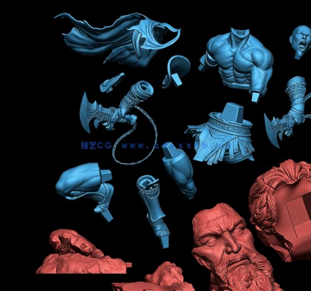 [3D打印人物] 奎托斯Kratos战斗姿势《战神》游戏角色雕刻手办3D打印模型(图5)