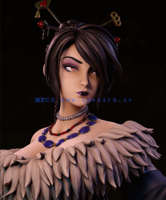 [3D打印人物] 露露Lulu《最终幻想X》游戏角色雕刻手办3D打印模型(图1)