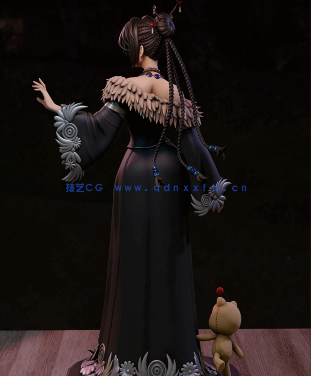 [3D打印人物] 露露Lulu《最终幻想X》游戏角色雕刻手办3D打印模型(图3)