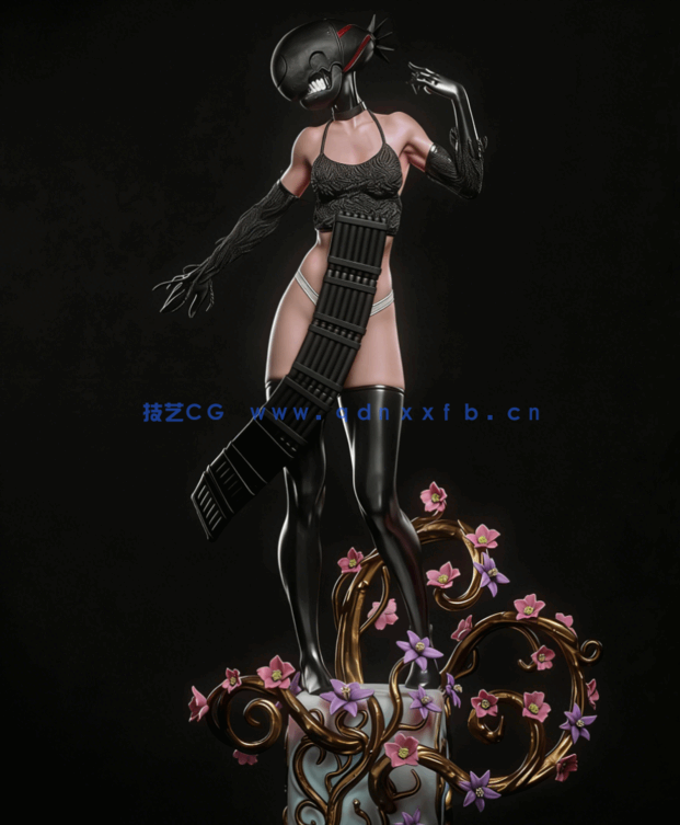 [3D打印人物] 蕾塞Reze站姿《链锯人》动画角色雕刻手办3D打印模型(图3)