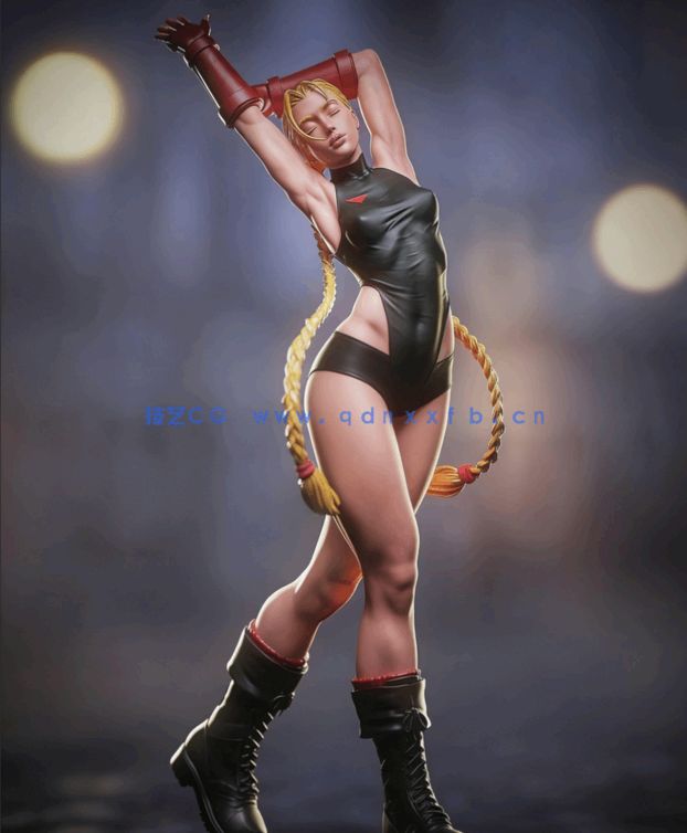 [3D打印人物] 嘉米·怀特Cammy站姿《街头霸王》游戏角色雕刻手办3D打印模(图2)