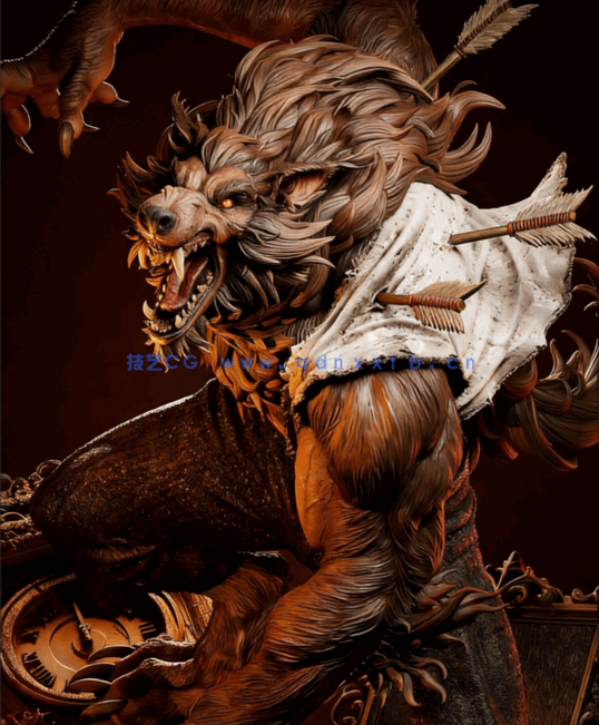 [3D打印人物] 狼人Warewolf人物角色雕刻手办3D打印模型(图1)