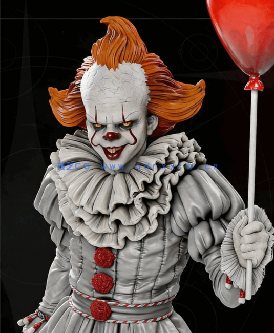 [3D打印人物] 潘尼怀斯《它》影视小说角色雕刻手办3D打印模型(图1)