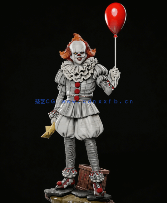 [3D打印人物] 潘尼怀斯《它》影视小说角色雕刻手办3D打印模型(图2)