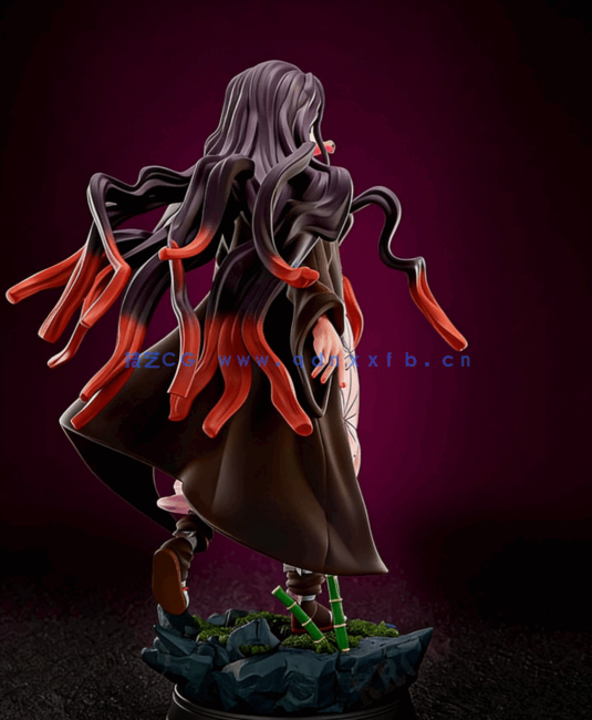 [3D打印人物] 灶门祢豆子Nezuko呆萌造型《鬼灭之刃》动漫角色雕刻手办3D(图4)