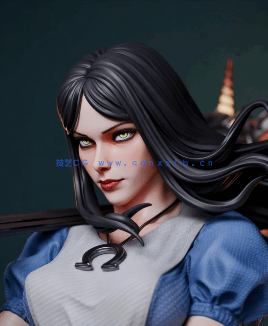 [3D打印人物] 爱丽丝·莱德尔《爱丽丝梦游仙境》人物角色雕刻手办3D打印模型(图2)