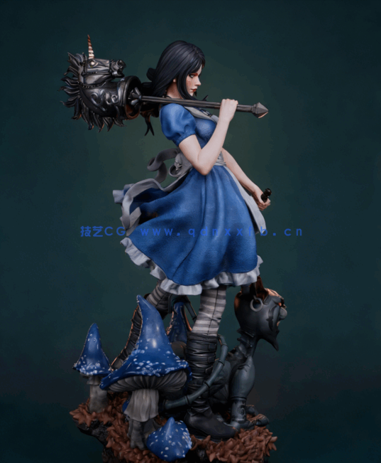 [3D打印人物] 爱丽丝·莱德尔《爱丽丝梦游仙境》人物角色雕刻手办3D打印模型(图3)