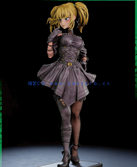 [3D打印人物] Ani马斯克旗下AI伴侣角色雕刻手办3D打印模型(图2)