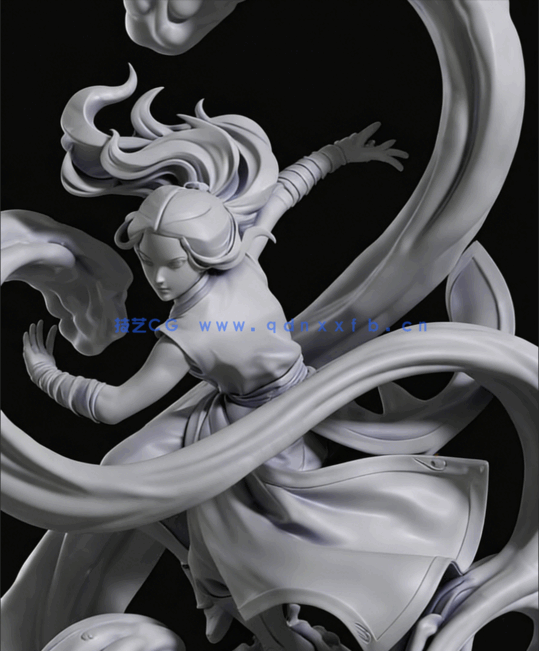 [3D打印人物] 卡塔拉Katara《降世神通》动画角色雕刻手办3D打印模型(图4)