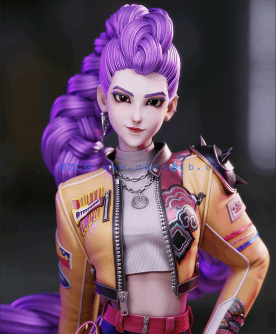 [3D打印人物] Rumi持剑《K-Pop恶魔猎人》动画角色雕刻手办3D打印模型(图1)