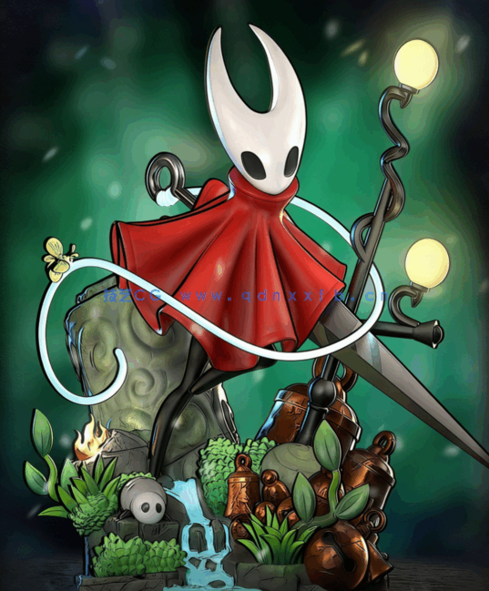 [3D打印人物] 大黄蜂(Hornet《空洞骑士：丝之歌》游戏角色雕刻手办3D打印(图1)