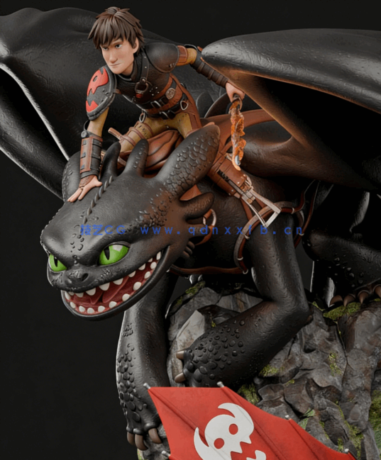 [3D打印人物] 小嗝嗝与无牙Hiccup《驯龙高手》动漫角色雕刻手办3D打印模型(图4)