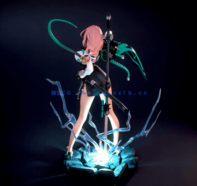 [3D打印人物] 月城怜Tsukishiro Yanagi《绝区零》游戏角色雕刻手办3D打印模(图3)