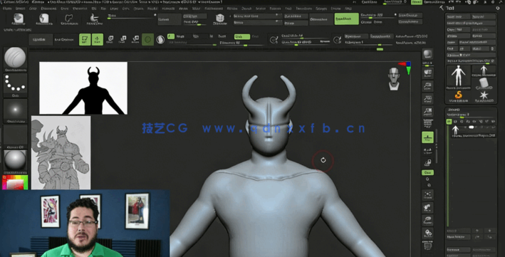 Zbrush高精度游戏角色雕刻完整制作流程视频教程(图3)