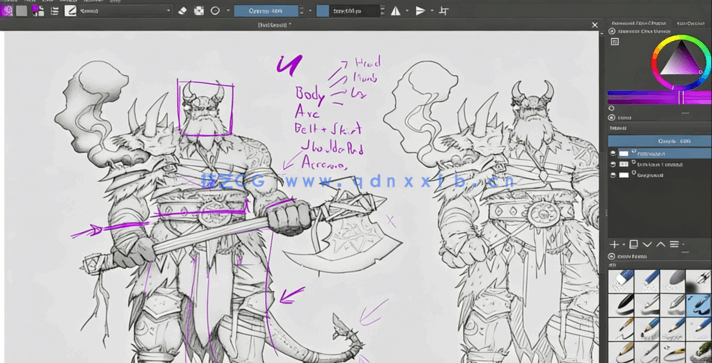Zbrush高精度游戏角色雕刻完整制作流程视频教程(图5)