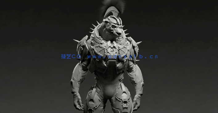 Zbrush游戏电影高级外星角色雕刻制作流程视频教程 (图4)