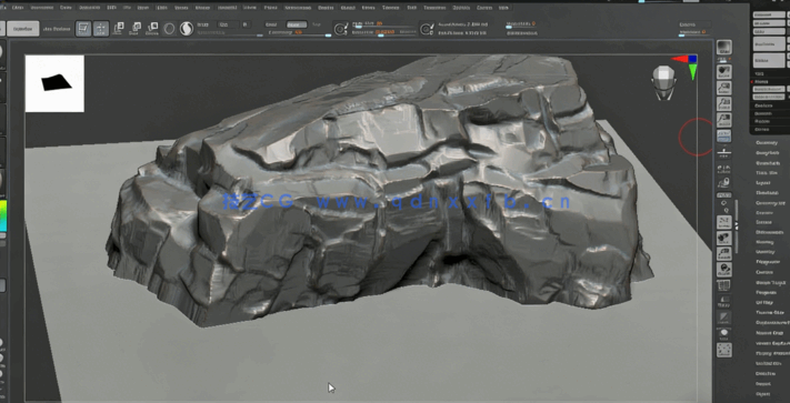 Zbrush超精细岩石雕刻制作全流程视频教程(图5)