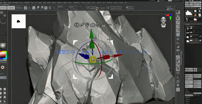 Zbrush超精细岩石雕刻制作全流程视频教程(图4)