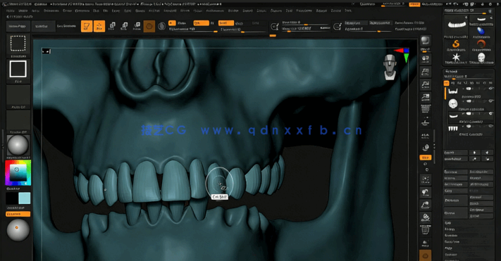 Zbrush人类头骨骷髅雕刻制作流程视频教程(图5)