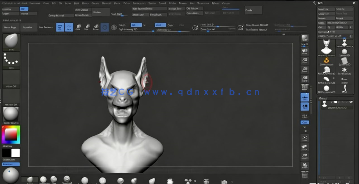 Zbrush狗头人神兽完整雕刻制作视频课程(图2)