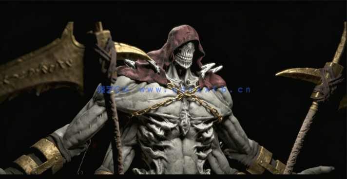 Zbrush镰刀恶魔魂类游戏角色完整雕刻制作视频教程 (图5)