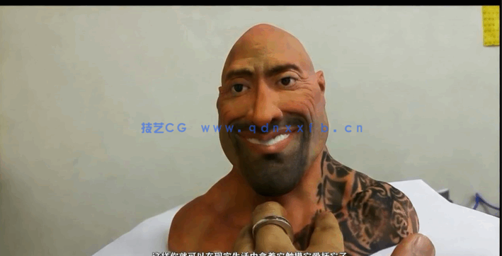 Zbrush巨石强森人物头部3D打印雕塑制作视频教程(图3)