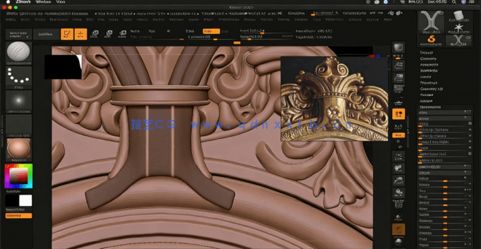 ZBrush与Maya古镜游戏资产制作流程视频教程(图3)