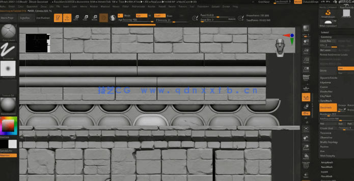 Zbrush瓷砖砖墙材质雕刻大师级视频教程(图3)