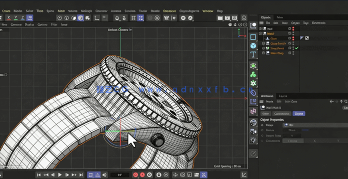 免费下载3小时47分钟高级C4D对照参考图高精度手表工业建模教程(图5)