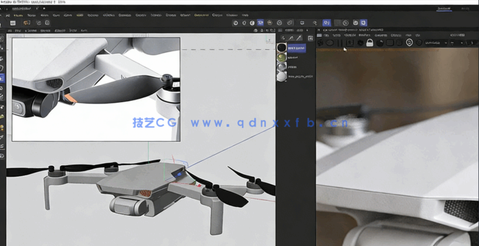 C4D建模大师无人机工业建模展UV绑定动画Octane材质渲染高级教程(图4)