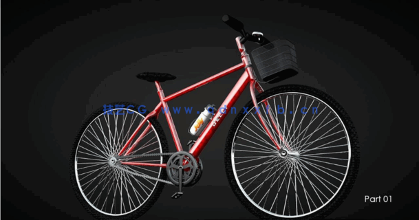 C4D全细节精品自行车建模渲染教程(图1)