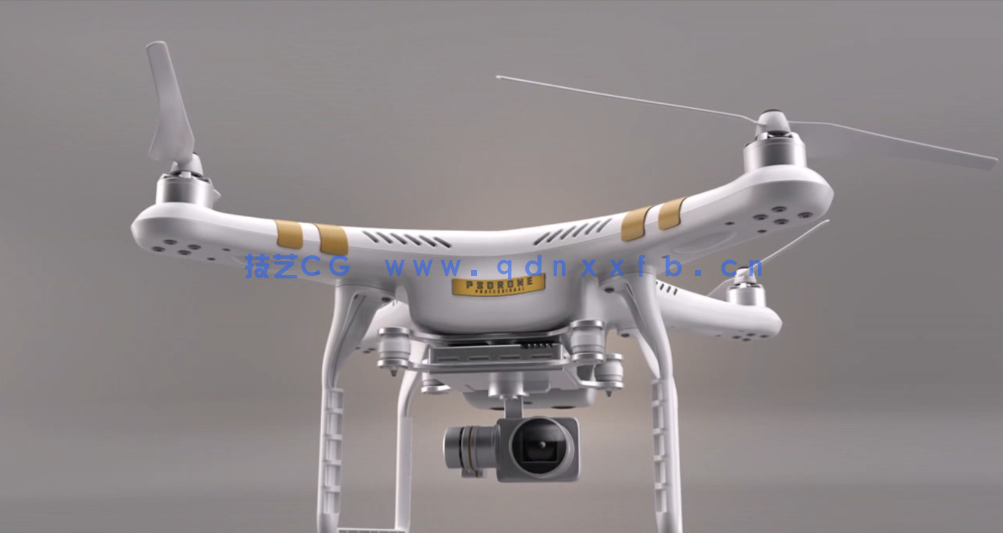 C4D无人机建模渲染视频教程 大疆精灵3(图1)
