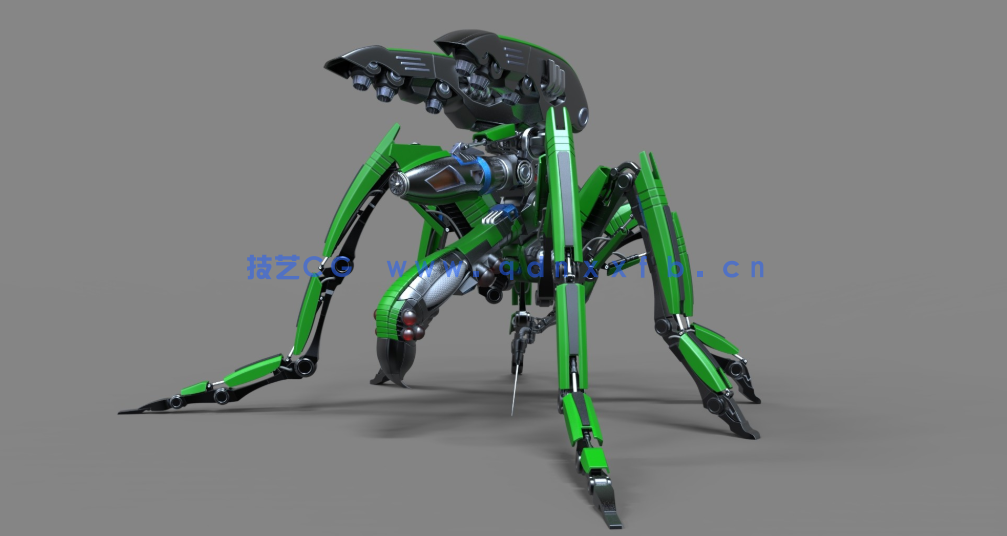 C4D高级机械蚊子机器人建模布线xpresso节点绑定骨骼联动动画教程(含工程)(图5)