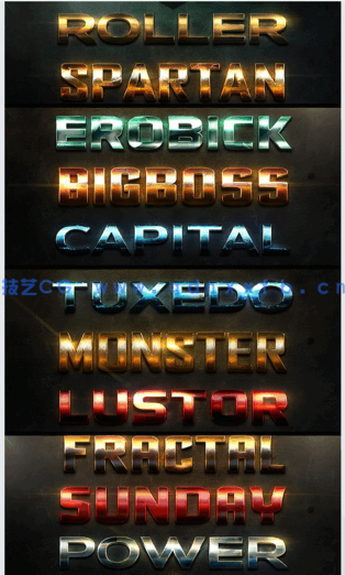 3D立体彩色金属质感艺术特效PSD字模第九季(图2)