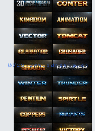 3D立体彩色金属质感艺术特效PSD字模第二季(图3)