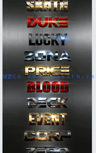 10组现代光泽金属质感艺术特效PSD字模第二季(图4)