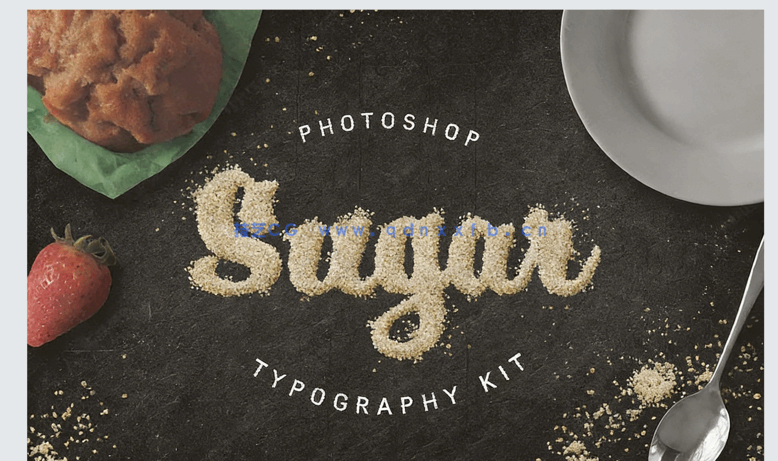 独特别致食物装饰粉末风格艺术特效PSD字模(图5)