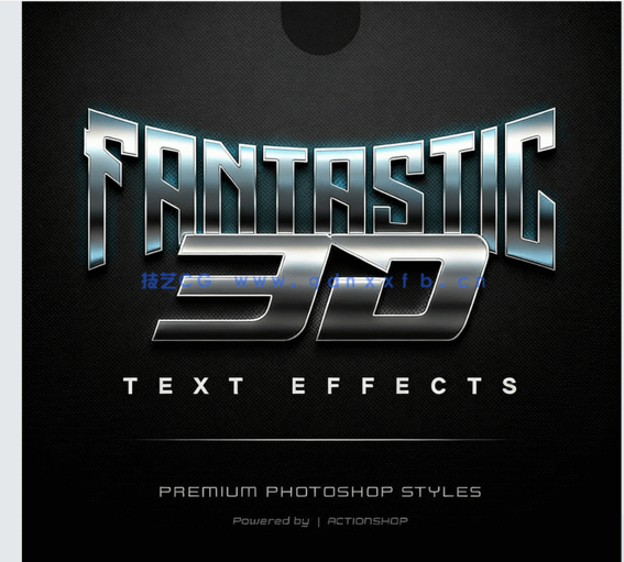 3D时尚暗色系光泽金属质感艺术特效PSD字模第五季(图1)