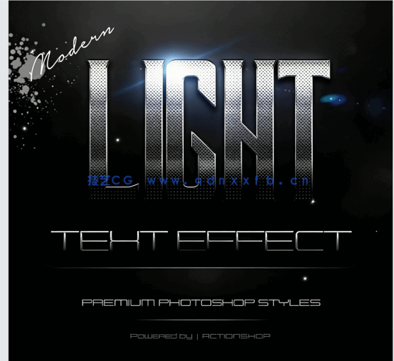 现代时尚发光效果金属质感艺术特效PSD字模第五季(图1)