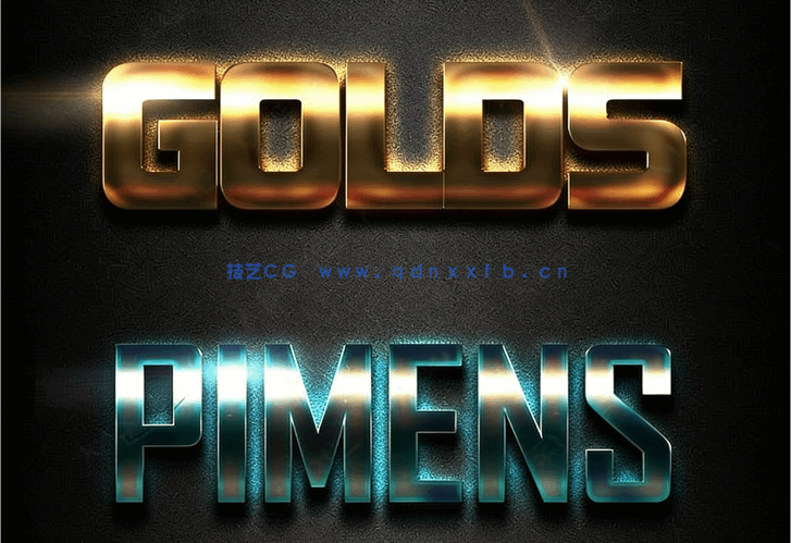 现代时尚发光效果金属质感艺术特效PSD字模第五季(图3)